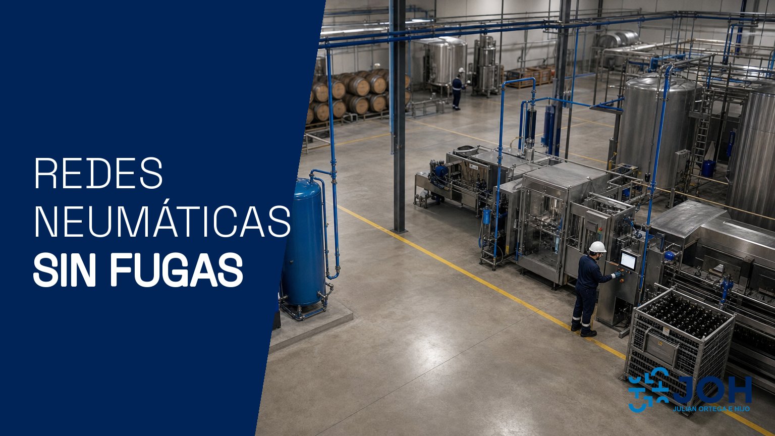 Redes neumáticas industriales: instalación de aire comprimido sin fugas ni paradas