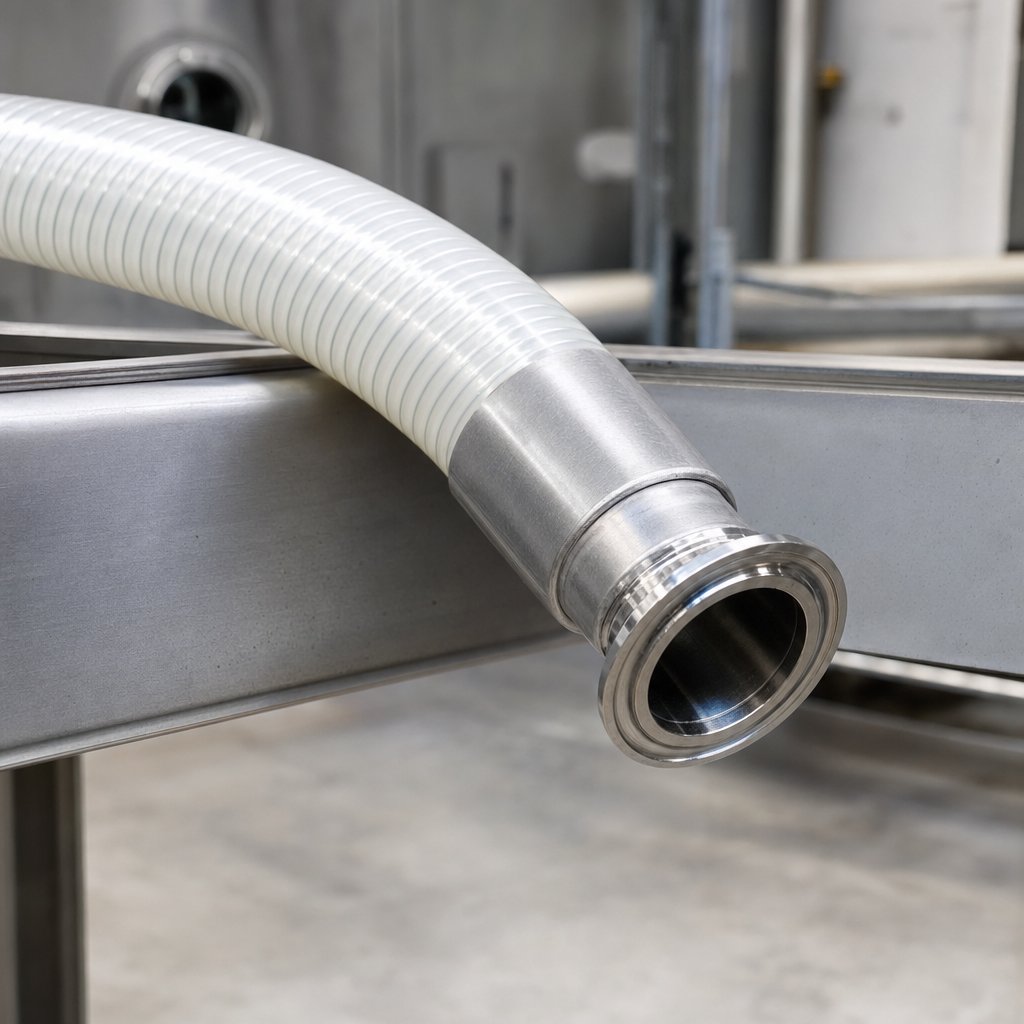 Manguera hidráulica de uso alimentario con racor de acero inoxidable